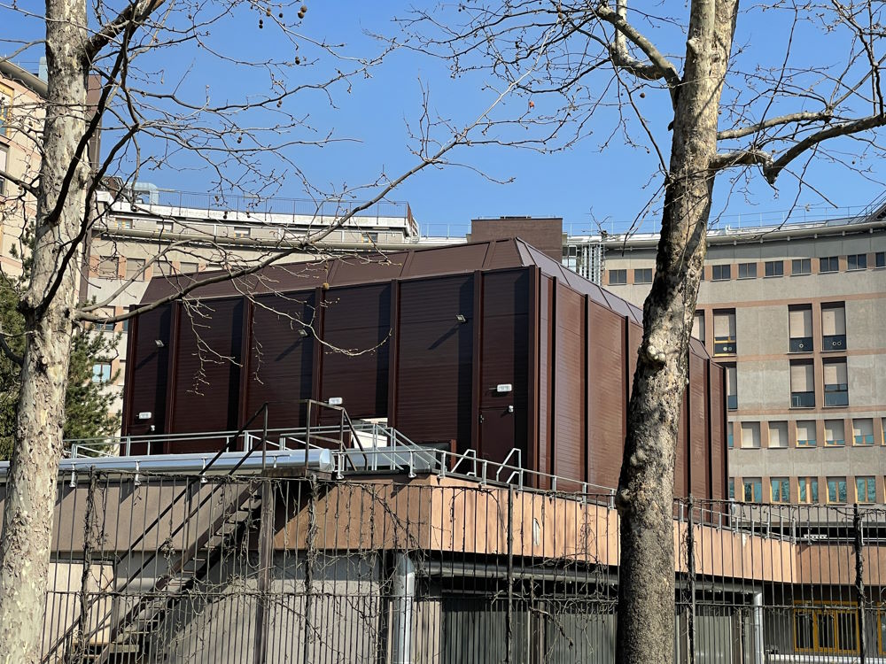 Barriera anti rumore motocondensanti ospedale Milano wall 100mm